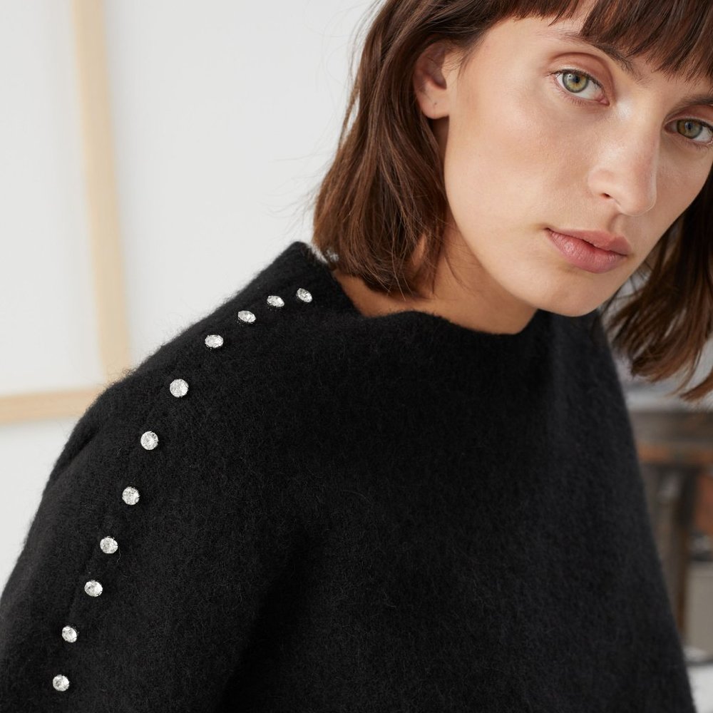 NWT & Other Stories Rhinestone Embellished Sweater